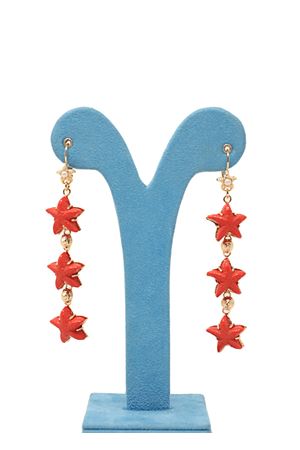 Long earrings with red stars Preziosi di Capri | FMR90ROSSO